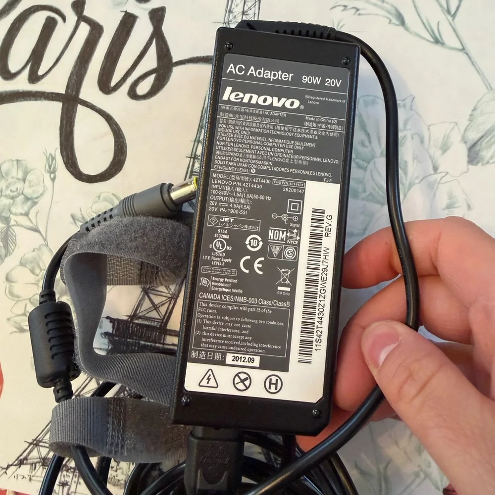 Lenovo Black AC Power Adapter with Cable